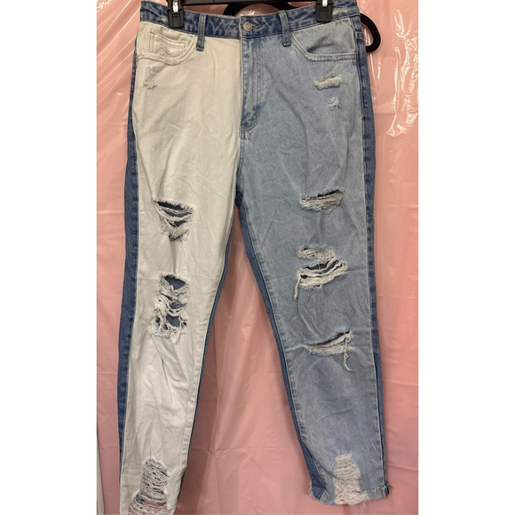 VERVET Denim - Vervet two toned distressed jeans